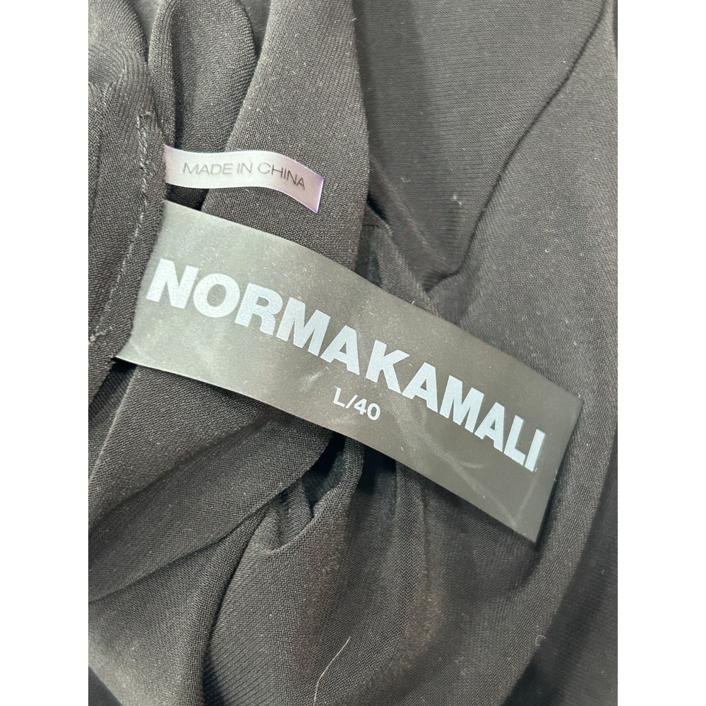 Norma Kamali Dress Womens L Black Long Capsule Maxi Stretch Minimalist Basic - Picture 7 of 8